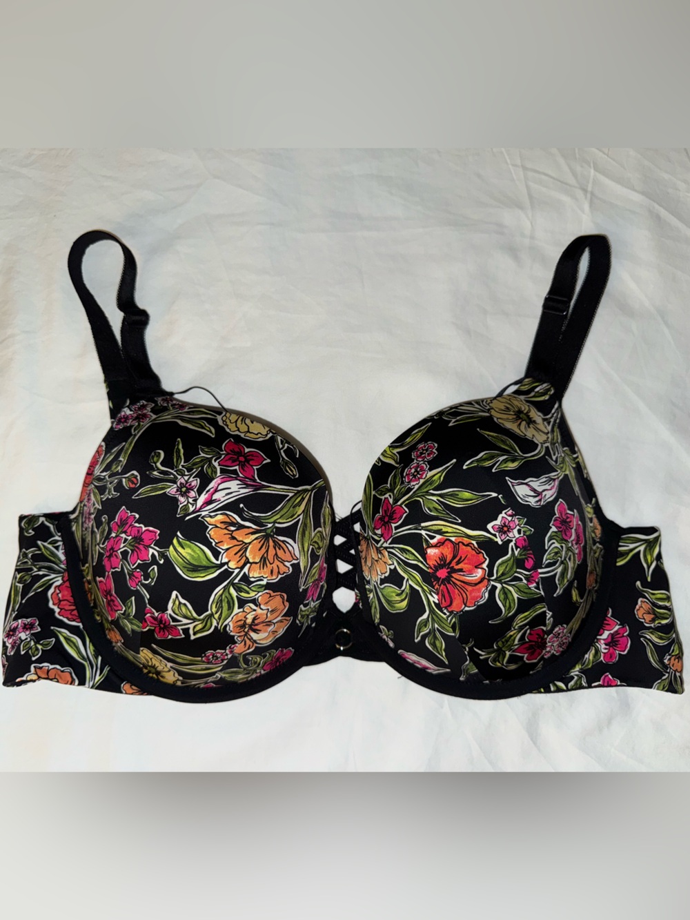 Torrid XO Boost Plunge Bra with Pink & Orange Florals